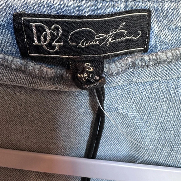 Diane Gilman Collarless Stretch Comfy Light Wash Denim Moto Jean/Jacket … - Picture 7 of 12